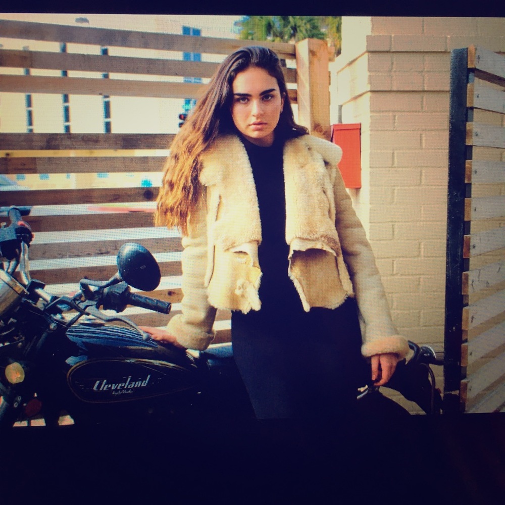 Vintage sheepskin shearling jacket